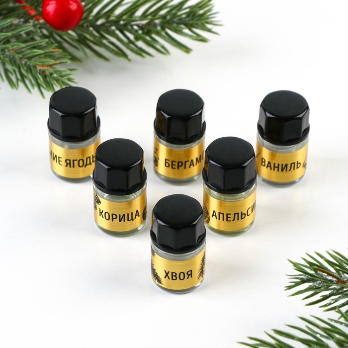 Аромамасла новогодние &laquo;Добро пожаловать в Новый год&raquo;, на Новый год, набор 6 шт, 3 мл