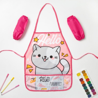 Фартук с нарукавниками детский Этель "Hello cat", 49 х 39 см Фартук с нарукавниками детский Этель "Hello cat", 49 х 39 см