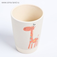 Набор детской бамбуковой посуды &laquo;Жираф&raquo;, тарелка, миска, стакан, приборы, 5 предметов