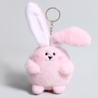 Мягкая игрушка &laquo;Зайка&raquo; на брелоке, 8 см, цвет розовый