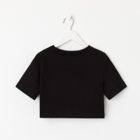 Футболка детская укороченная KAFTAN "Basic line", р. 32 (110-116 см), черный