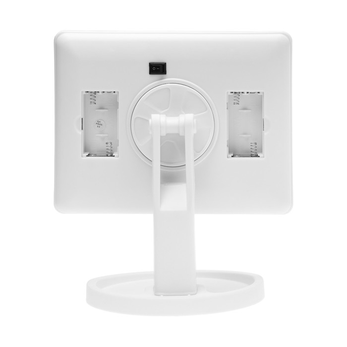 Зеркало Luazon KZ-06, подсветка, 26.5 х 16 х 12 см, 16 диодов, сенсорная кнопка, белое