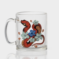 Кружка стеклянная чайная &laquo;Цветы и змеи&raquo;, 320 мл, МИКС