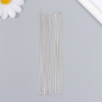 Иглы металл для бисера в стеклянной колбе тонкие набор 30 шт &Oslash; 0,6х120 мм 1,5х1,5х14 см