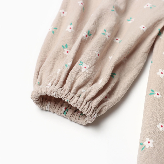 Платье детское с воротником KAFTAN, р.32 (110-116), бежевый Платье детское с воротником KAFTAN, р.32 (110-116), бежевый