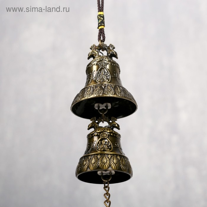 Колокольчик металл Колокольчик металл "Феникс и будда" 2 колокольчика d=5 и d=4,2 см 29х5х5 см