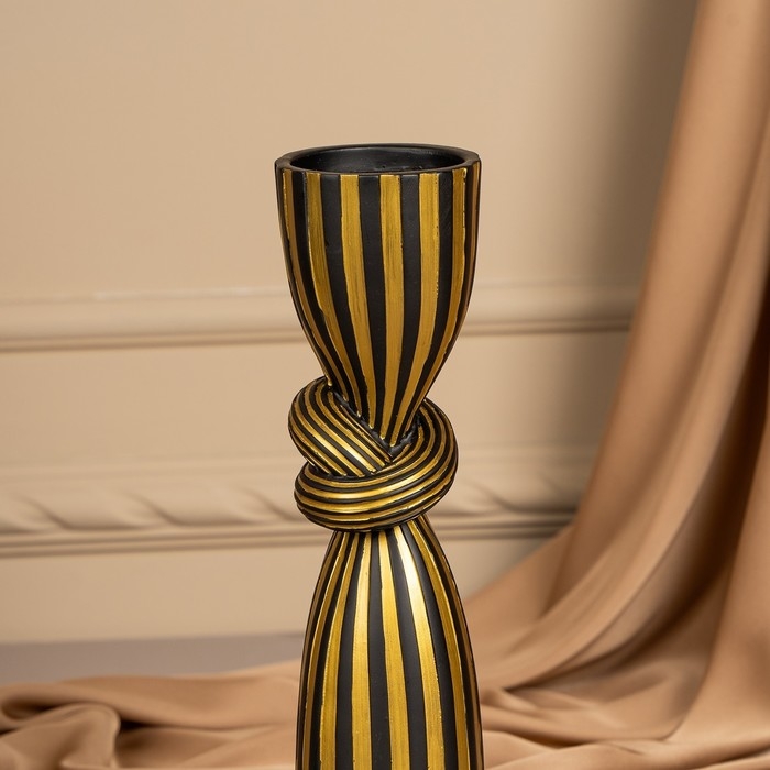 Подсвечник для одной свечи &laquo;Узел&raquo;, цвет черно-золотой 29,5 х 7,5 х 7,5 см