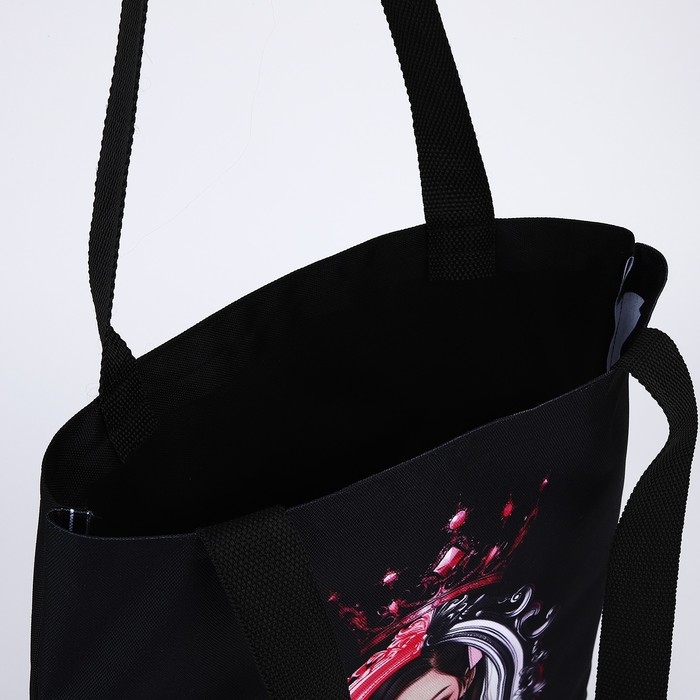 Шопер «Корея», 35х0.5х40 см, отдел без молнии, без подклада, чёрный Шопер «Корея», 35х0.5х40 см, отдел без молнии, без подклада, чёрный