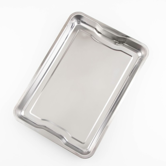Поднос из нержавеющей стали, 49&times;34&times;4,5 см, 430 сталь