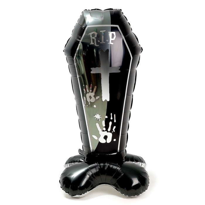 Шар фольгированный 58" &laquo;Чёрный гроб&raquo;, на подставке, под воздух