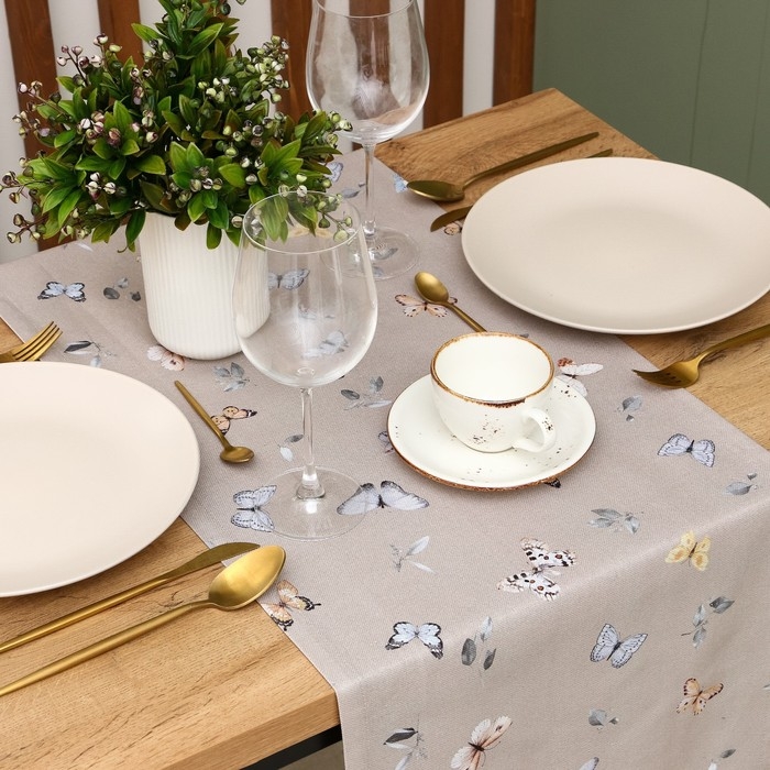 Дорожка Этель "Butterflies" 40х146 см, 100% хлопок, рогожка 186 г/м2