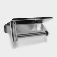 Держатель для туалетной бумаги с полочкой, 18&times;10&times;9 см, хром