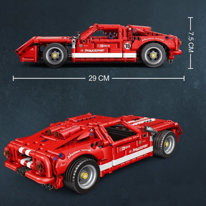 Конструктор Техно «Красная молния», инерционный механизм, 814 деталей Конструктор Техно «Красная молния», инерционный механизм, 814 деталей