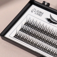 Набор накладных ресниц &laquo;Ласточкин хвост&raquo;, пучки, 12 мм, толщина 0,1 мм, изгиб С, 12 D