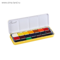 Акварель художественная в кюветах, 21 цвет х 2.5 мл, ЗХК "Сонет", в металлическом пенале, 351101514 Акварель художественная в кюветах, 21 цвет х 2.5 мл, ЗХК "Сонет", в металлическом пенале, 351101514