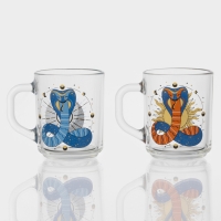 Кружка стеклянная чайная «Мистические змеи», 200 мл, МИКС Кружка стеклянная чайная «Мистические змеи», 200 мл, МИКС