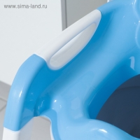 Детская накладка - сиденье на унитаз со ступенькой &laquo;Панда&raquo;, с ручками, цвет голубой
