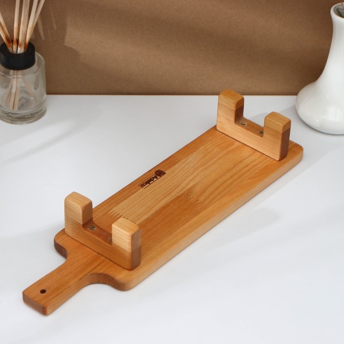 Доска сервировочная с ручкой Adelica, на ножках, 38&times;10&times;6 см, берёза