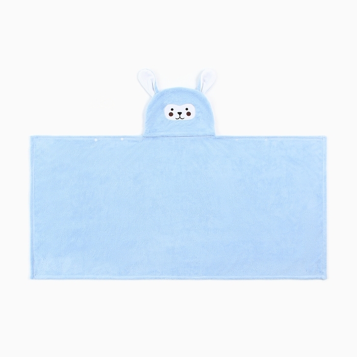 Полотенце-уголок LoveLife Полотенце-уголок LoveLife "Зайчик", цв. голубой, 70х140 см, 100% п/э, микрофибра 280 г/м2
