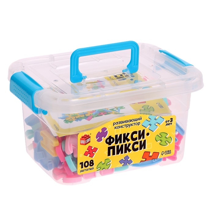Конструктор &laquo;Фикси-пикси&raquo;, в контейнере, 108 деталей