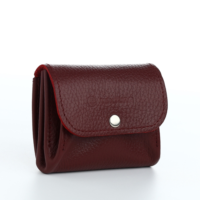 Монетница на кнопке, TEXTURA, цвет бордовый Монетница на кнопке, TEXTURA, цвет бордовый