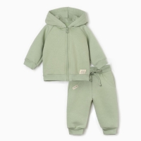 Костюм: толстовка и брюки Крошка Я Dino, рост 80-86, зеленый