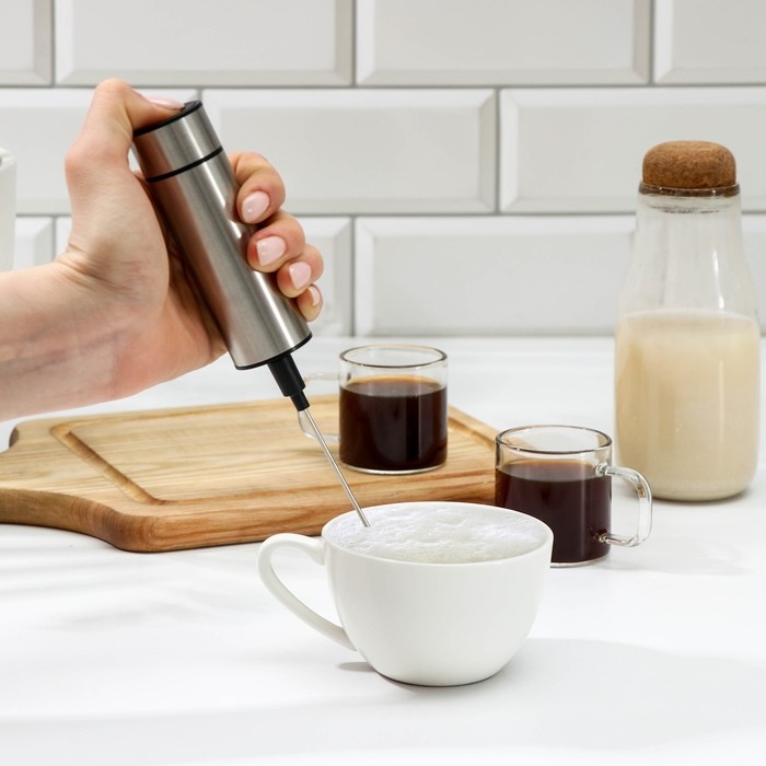 Капучинатор с ёршиком для кружек, нержавеющая сталь Капучинатор с ёршиком для кружек, нержавеющая сталь