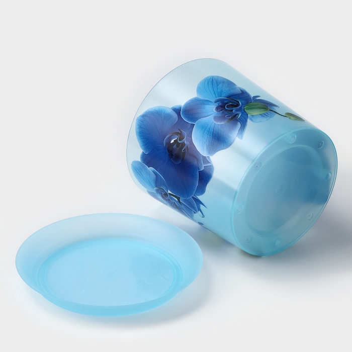 Горшок для орхидей с поддоном &laquo;Деко&raquo;, 2,4 л, цвет голубой