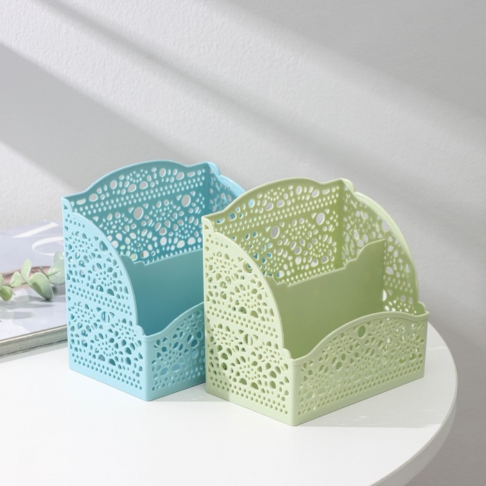 Корзина для хранения &laquo;Ажур&raquo;, 2 отделения, 13,3&times;8,3&times;13,2 см, цвет МИКС