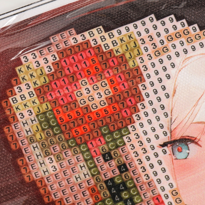 Алмазная мозаика на новый год с частичным заполнением на холсте &laquo;Змея и девушка аниме&raquo;, 15 х 21 см, новогодний набор для творчества, символ года 2025