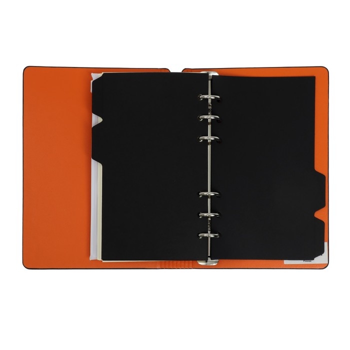 Ежедневник недатированный А5, 120 листов на кольцах FIRENZE, обложка искусственная кожа, блок 70г/м2, чёрный