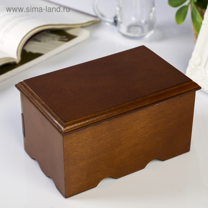 Шкатулка дерево для украшений Шкатулка дерево для украшений "Комод с ящиком" коричневая 9х10х16 см