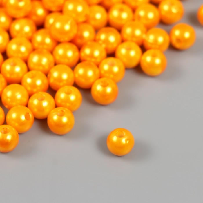 Набор бусин "Жемчуг" d 8 мм, 250 гр, оранжевый