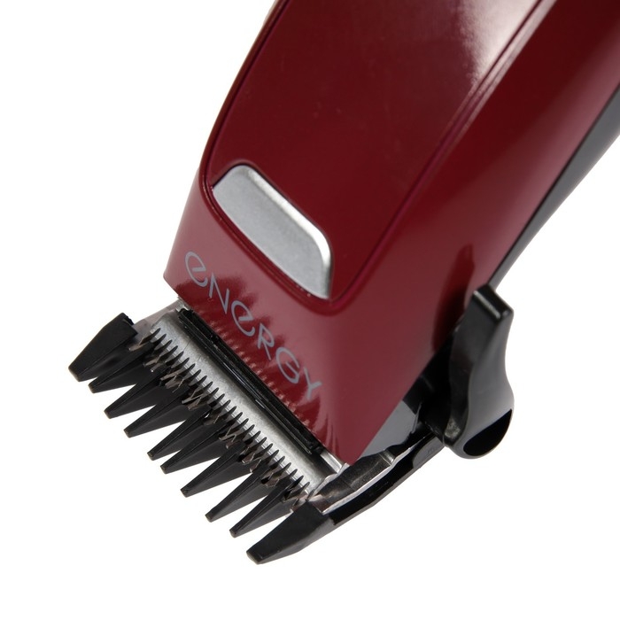 Машинка для стрижки ENERGY  EN-708, 10 Вт, 3/6/9/12 мм, нерж. сталь, 220 В, красно-чёрная