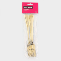 Набор вилок столовых из нержавеющей стали Доляна &laquo;Голд&raquo;, h=20,5 см, 6 шт, цвет золотой