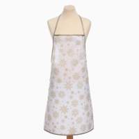 Фартук Доляна Снежинки золотые 70*80 см, 100% п/э