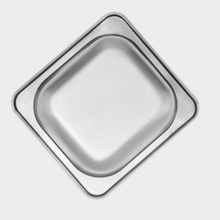Гастроемкость 1/6 из нержавеющей стали, 100 мм, 17,6&times;16,2&times;10 см, толщина 0,8 мм