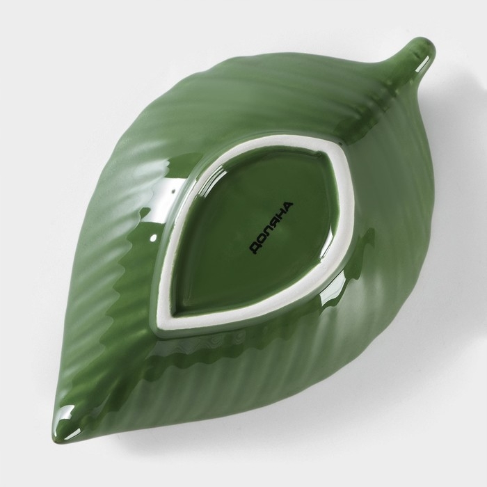 Салатник Доляна &laquo;Лист&raquo;, 170 мл, 18&times;10,5 см, цвет зелёный