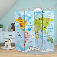 Ширма "Детская карта Мира", двухсторонняя, 200 х 160 см