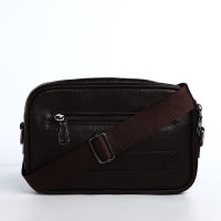 Сумка мужская через плечо, искусственная кожа, цвет коричневый