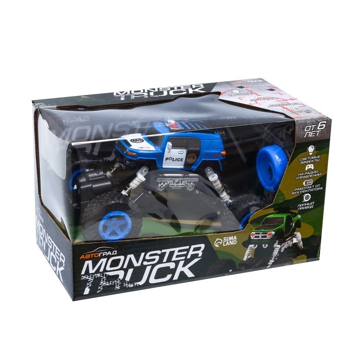 Джип радиоуправляемый &laquo;Полиция&raquo;, работает от аккумулятора, цвет синий