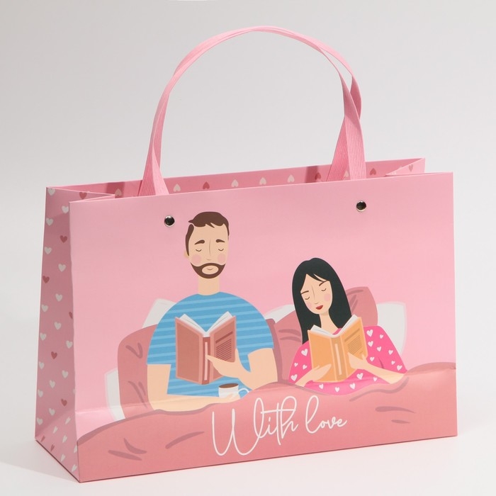 Пакет подарочный, упаковка, &laquo;С любовью&raquo;, 30 х 20 х 10 см