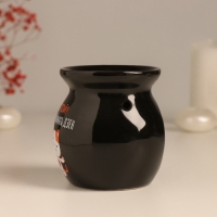 Аромалампа керамика "Стой! Пора поймать дзен" чёрная 7,2х7,2х7,8 см Аромалампа керамика "Стой! Пора поймать дзен" чёрная 7,2х7,2х7,8 см