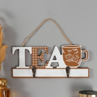 Крючки декоративные дерево "Время для чая" 14х9х3,5 см Крючки декоративные дерево "Время для чая" 14х9х3,5 см