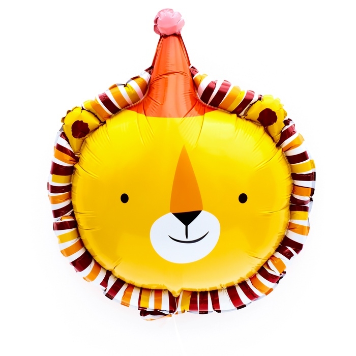 Шар фольгированный 30" &laquo;Лев именинник&raquo;, цвет оранжевый