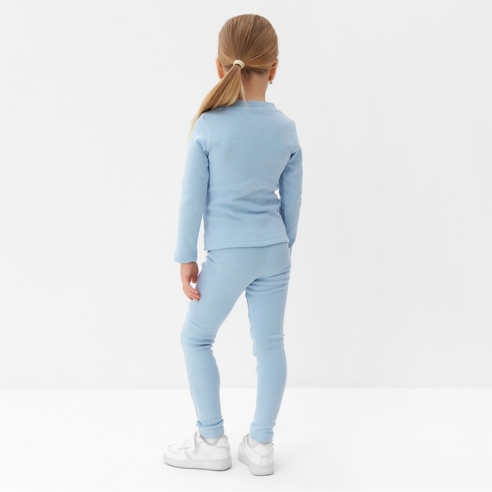 Термобелье для девочки (лонгслив, легинсы) цвет голубой, рост 122