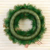 Венок новогодний d-40 см "Клетчатые бантики"