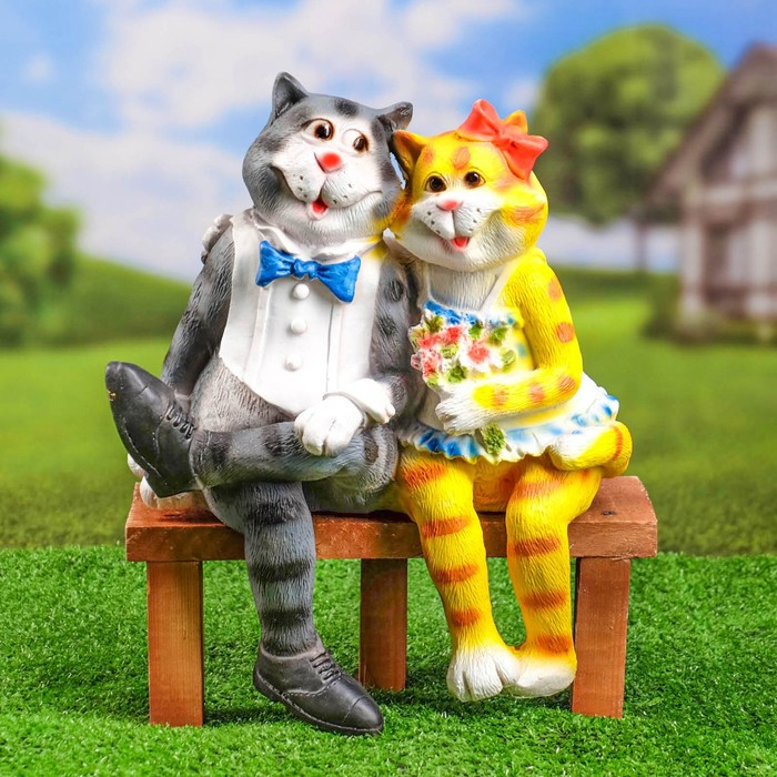 Садовая фигура Садовая фигура "Коты на лавке" 18х42х40см