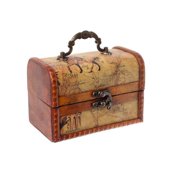 Шкатулка дерево сундучок Шкатулка дерево сундучок "Карта странника" 10,5х15х9 см