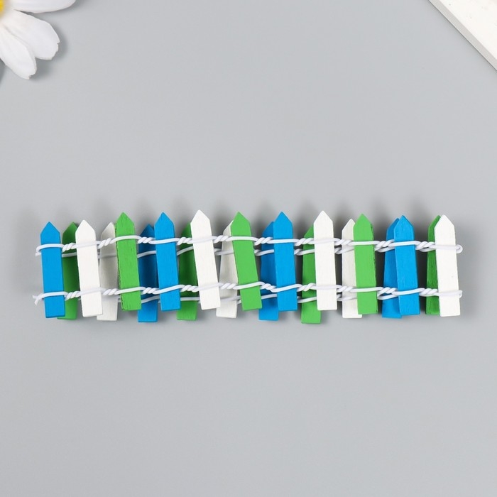 Декор для творчества дерево "Цветной заборчик" 3х24 см МИКС